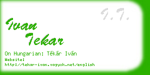ivan tekar business card